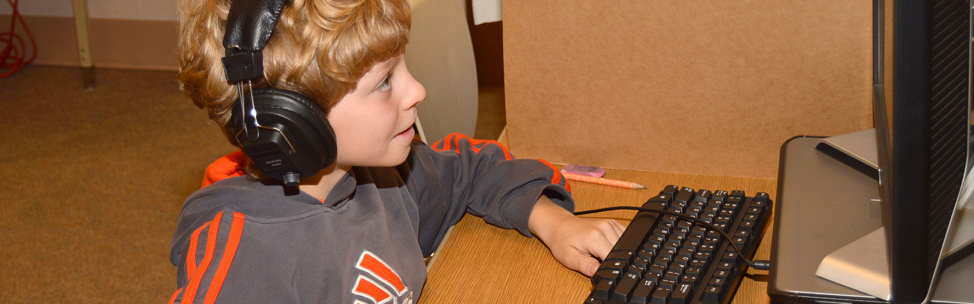 Sunman Elementary School Student Working with a Computer