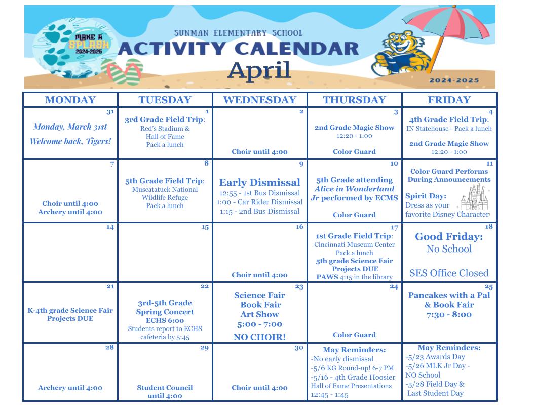 AprilActivity Calendar 2024 2025